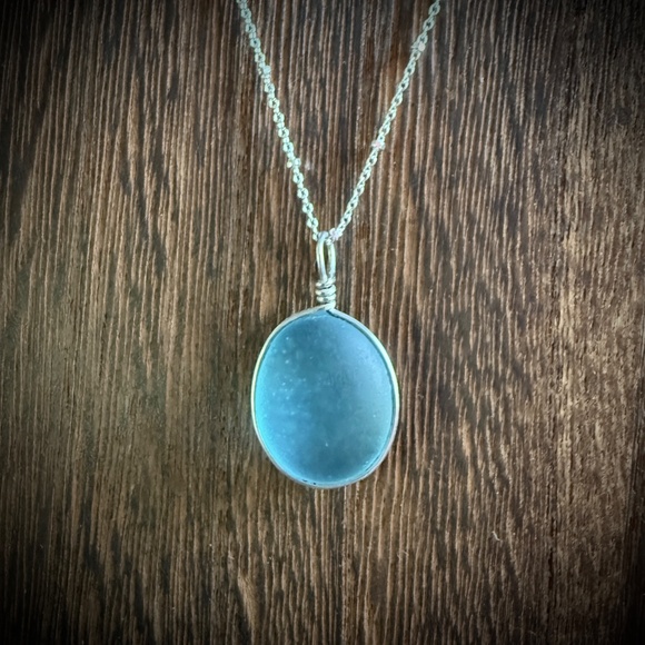 Seaglass and Sterling Silver Necklace - Picture 5 of 8